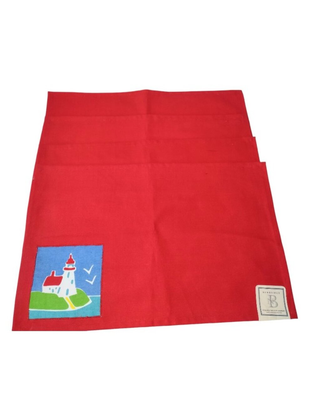 Newbridge Coastal Lighthouse Placemats Set of 4 New Red Nautical Canvas